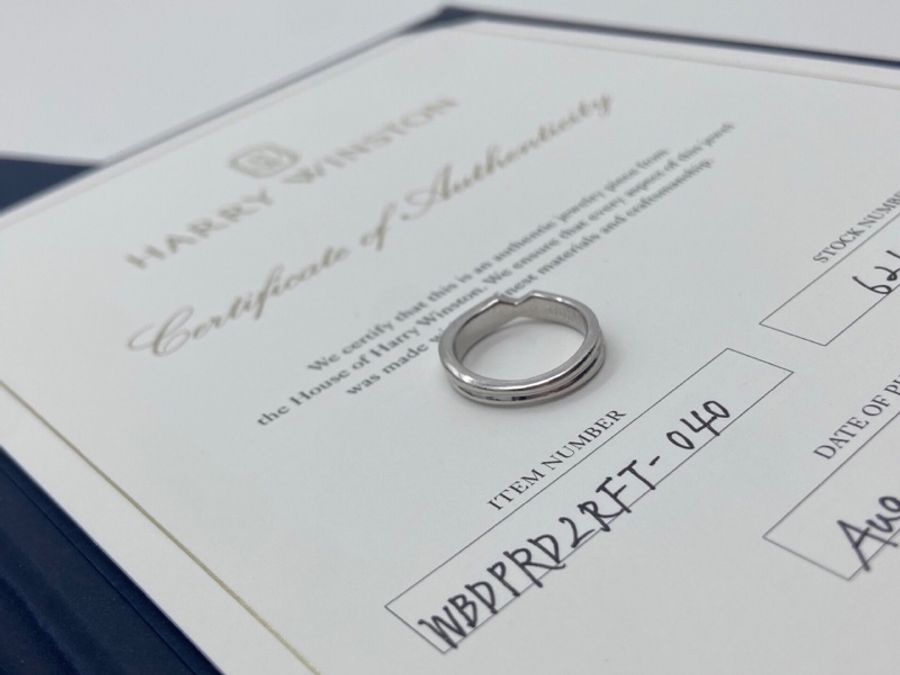 Harry Winston海瑞溫斯頓HW 白金鑽石戒指,pt950材質,45碼-4
