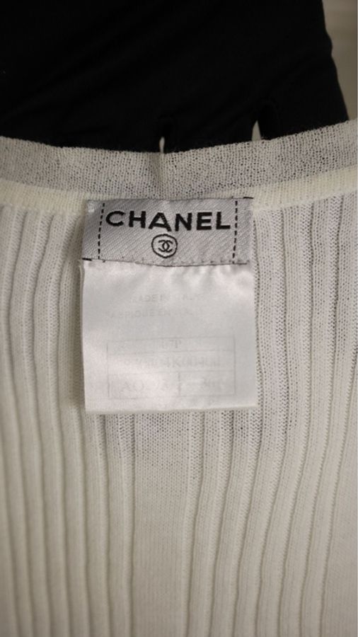 Chanel 07年白色针织无袖背心上衣-25