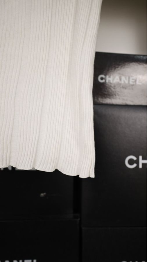 Chanel 07年白色针织无袖背心上衣-33