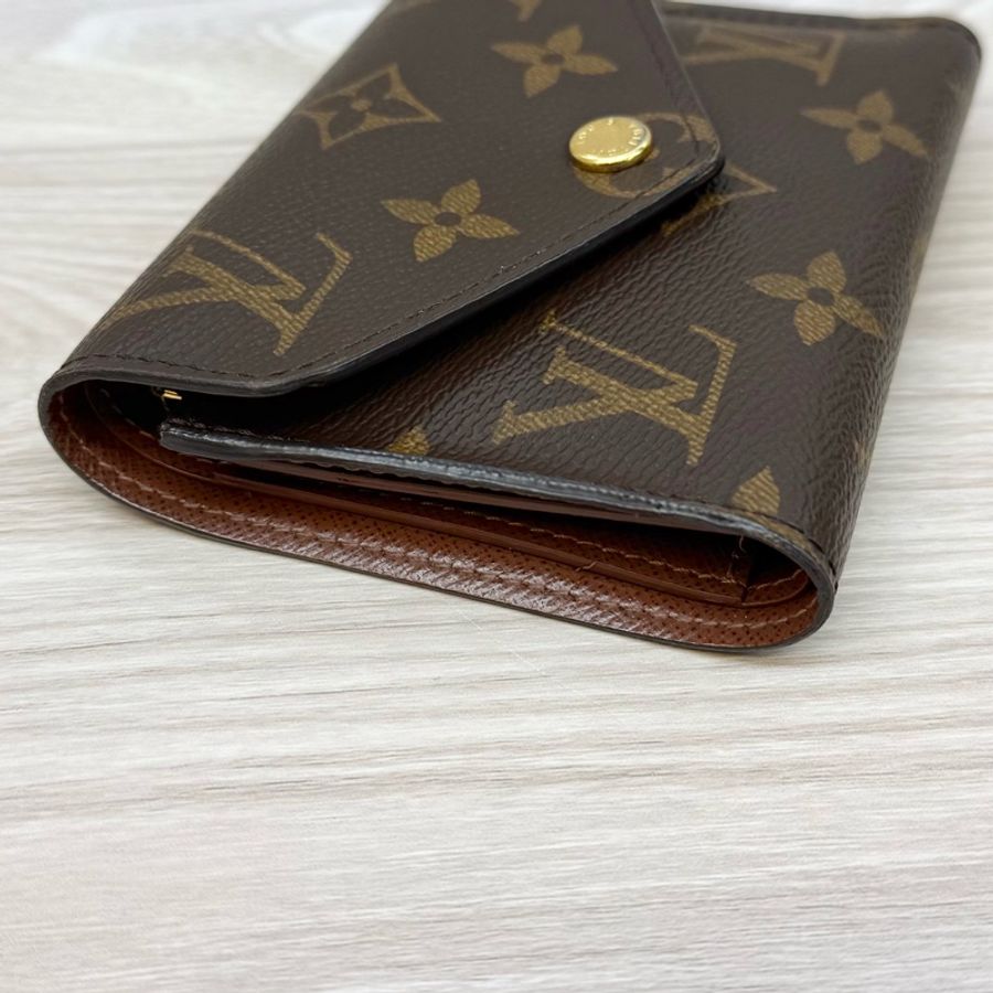 LV原花金釦內裏咖啡三折短夾 M62472-12
