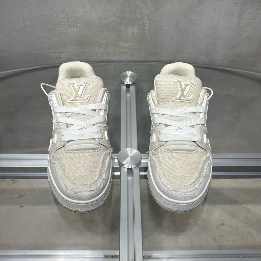 Louis Vuitton/路易威登 LV Trainer 米色牛仔 尺碼/UK2.5 36.5碼-1