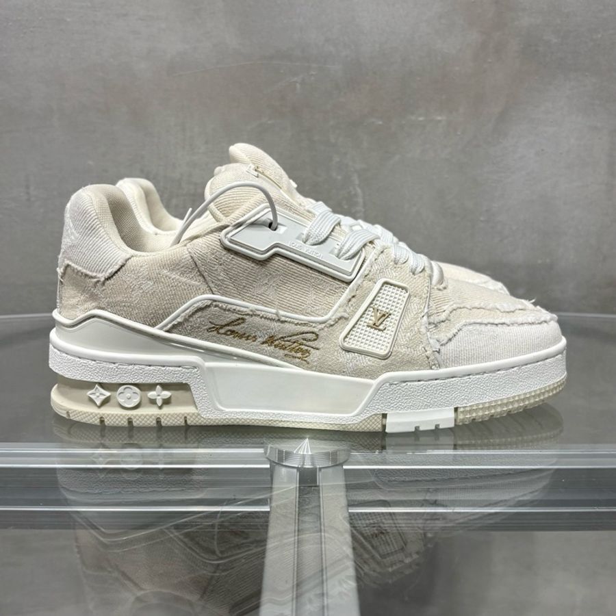 Louis Vuitton/路易威登 LV Trainer 米色牛仔 尺碼/UK2.5 36.5碼-3