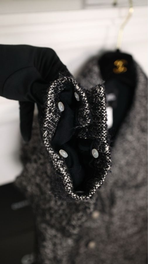 Chanel 14年达拉斯系列黑白雪花两口袋上衣外套-17