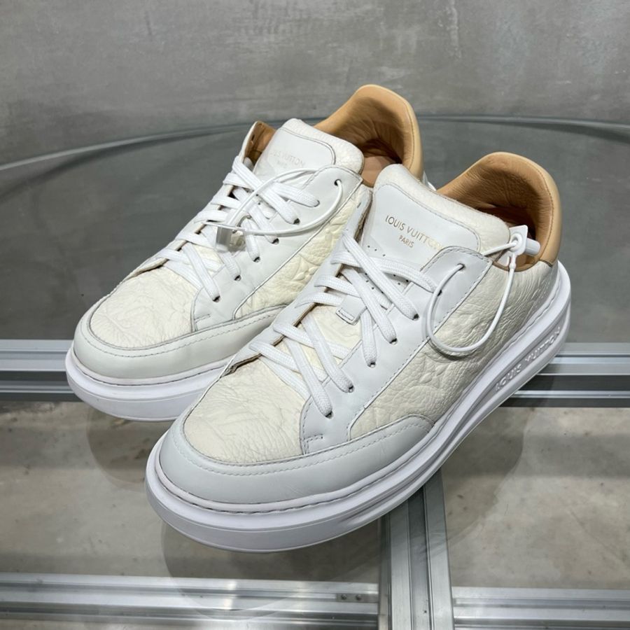 路易威登/Louis Vuitton LV Beverly Hills 白色浮雕板鞋 尺碼/UK5.5 39.5碼-0