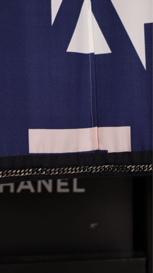 Chanel 20S屋顶系列秀款蓝白渐变真丝字母上衣外套-19