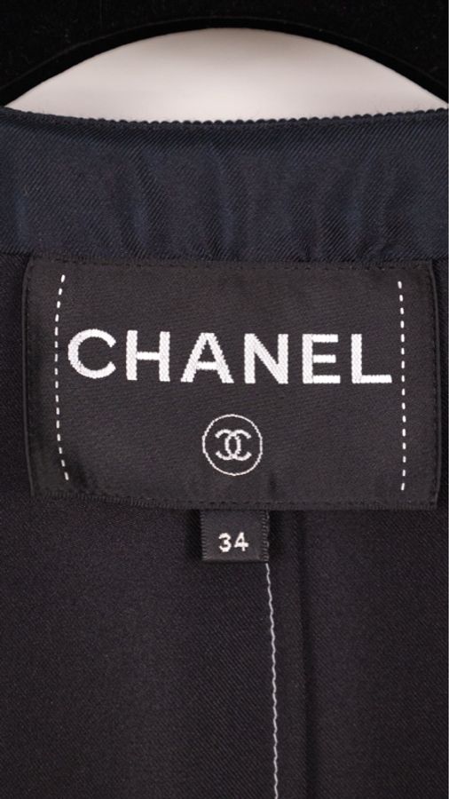Chanel 20S屋顶系列秀款蓝白渐变真丝字母上衣外套-34