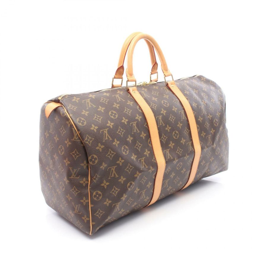 路易威登 Keepall 50 旅行手提包 M41426 Monogram 皮革 棕色 二手-1