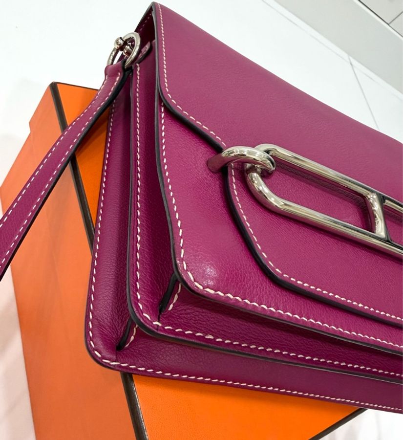 hermes 愛馬仕 roulis mini 海葵紫 豬鼻子 斜背包 肩背包 側背包-15