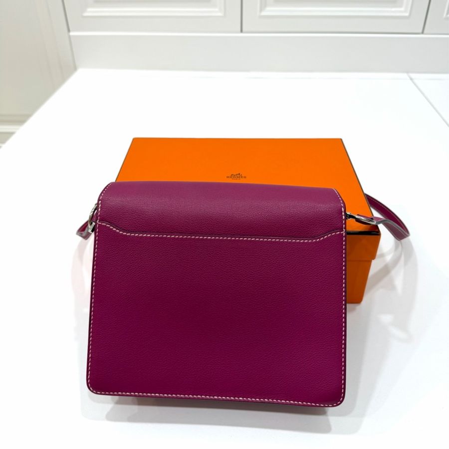 hermes 愛馬仕 roulis mini 海葵紫 豬鼻子 斜背包 肩背包 側背包-18