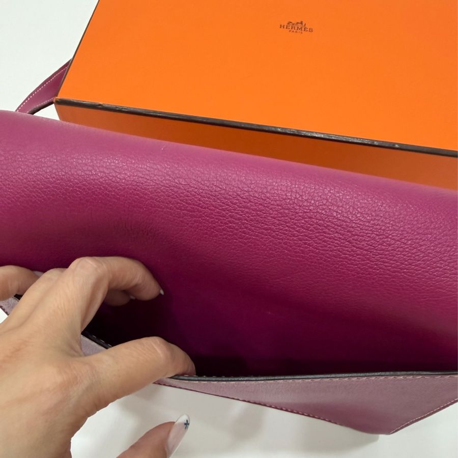 hermes 愛馬仕 roulis mini 海葵紫 豬鼻子 斜背包 肩背包 側背包-19