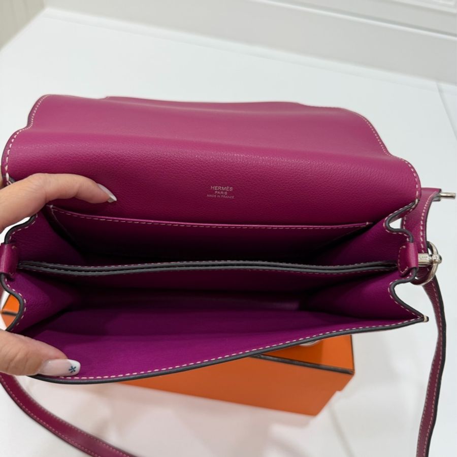 hermes 愛馬仕 roulis mini 海葵紫 豬鼻子 斜背包 肩背包 側背包-23