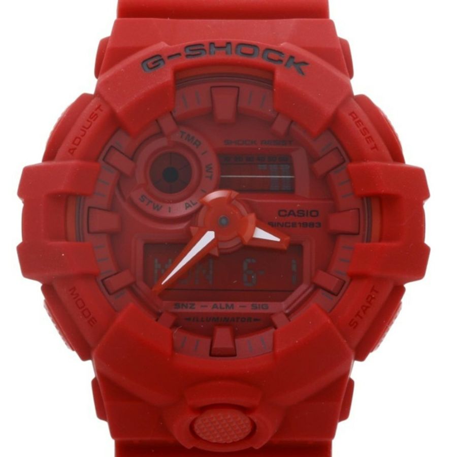 卡西歐 G-SHOCK 35週年紀念款 GA-735C 紅色樹脂男士電子錶-0