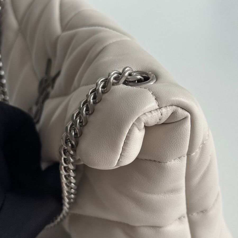 99新🆕 Saint Laurent YSL 聖羅蘭 Puffer Toy 白色銀釦-10