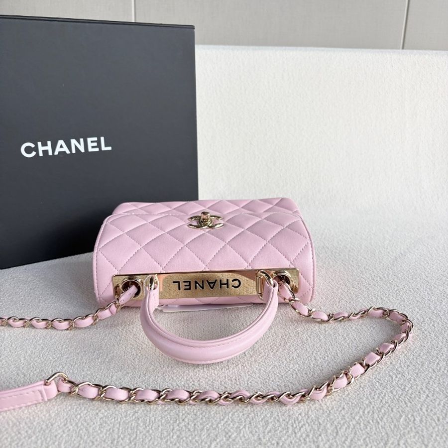 Chanel香奈兒TrendyCC手提鏈條包
晶片款 小號 櫻花粉金扣 羊皮-2