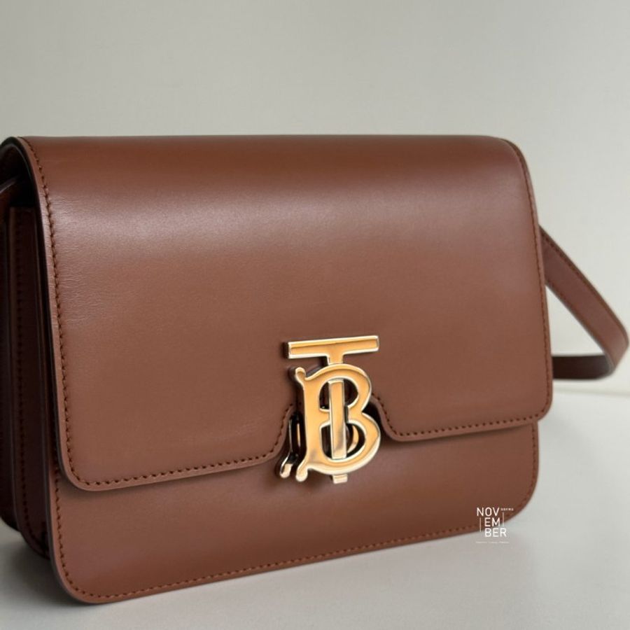 99新🆕 Burberry 博柏利 TB Bag 棕色銀釦-3