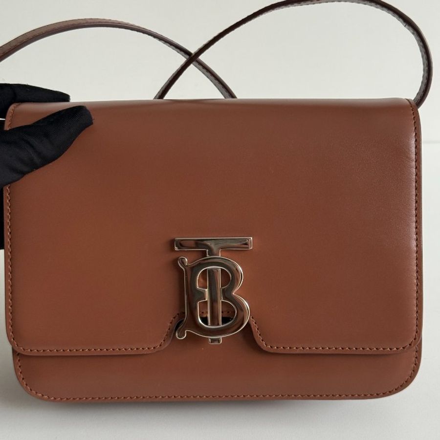 99新🆕 Burberry 博柏利 TB Bag 棕色銀釦-7