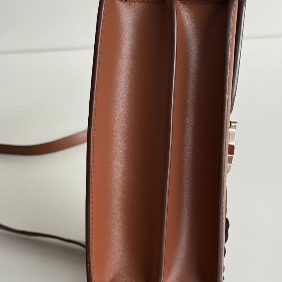99新🆕 Burberry 博柏利 TB Bag 棕色銀釦-12
