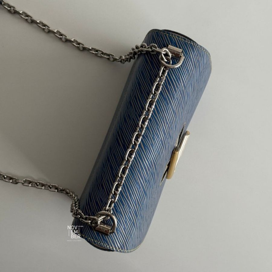 98新💙 Louis Vuitton LV 路易威登 Twist MM Epi Denim 淺藍色水波紋-3