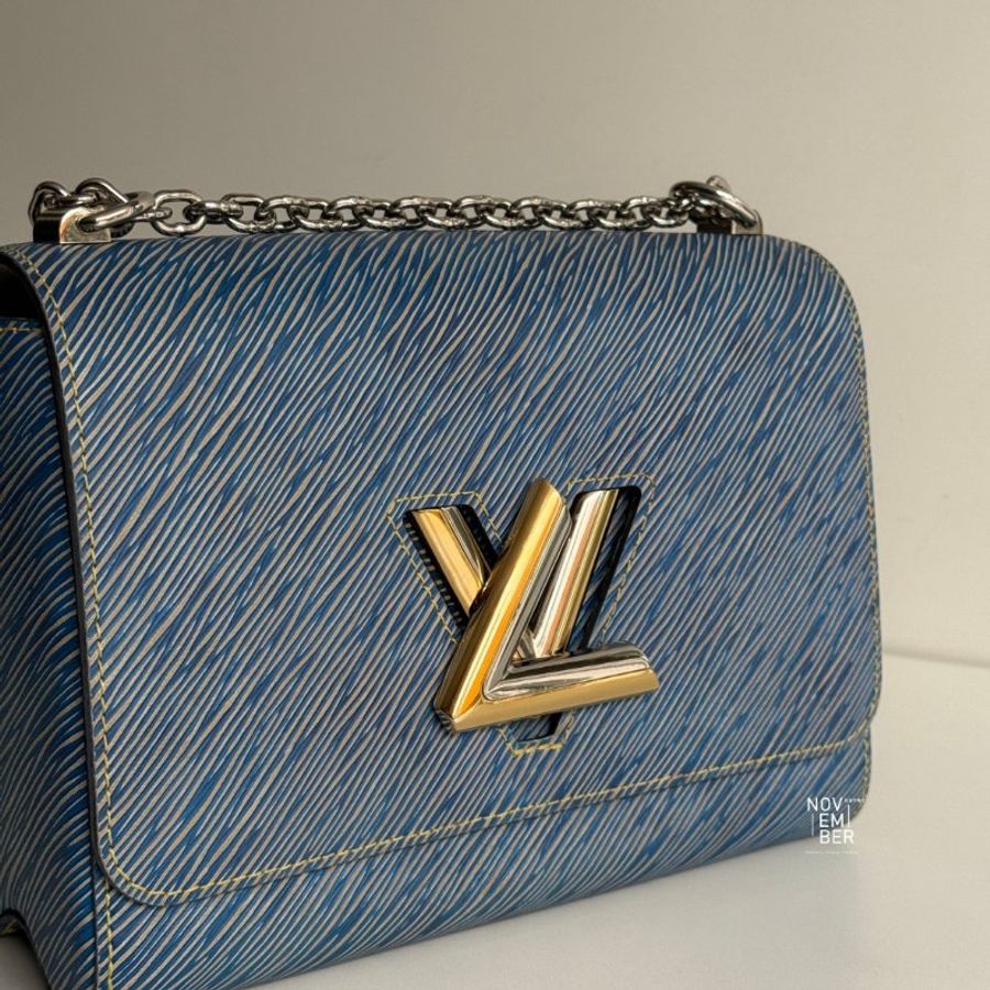 98新💙 Louis Vuitton LV 路易威登 Twist MM Epi Denim 淺藍色水波紋-5