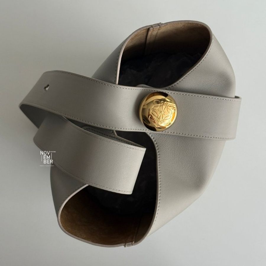 99新🆕 LOEWE 羅意威 Pebble Bucket Medium 灰色-5