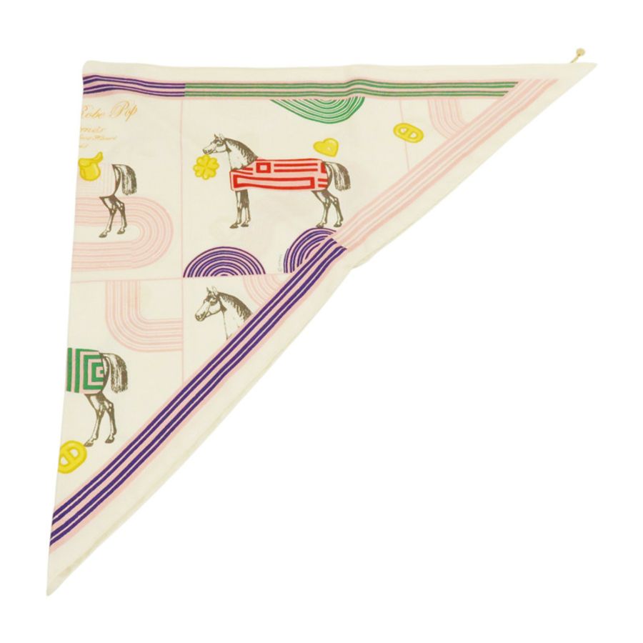 HERMES 絲質Garde Robe Pop Charm Triangle 70絲巾-1