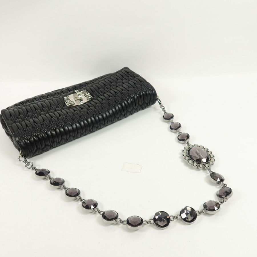 Miu Miu 羊皮皮革Shoulder Bag鏈帶肩背袋-10