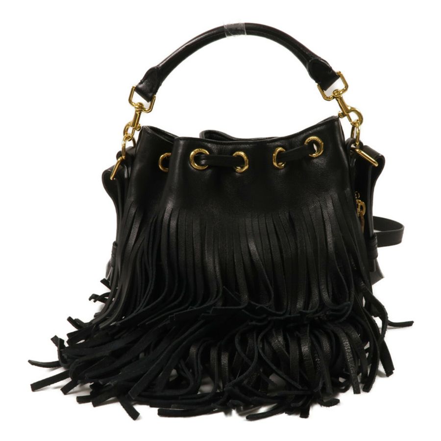 SAINT LAURENT 牛皮皮革Emmandle Fringed Bag手挽肩背兩用袋-2