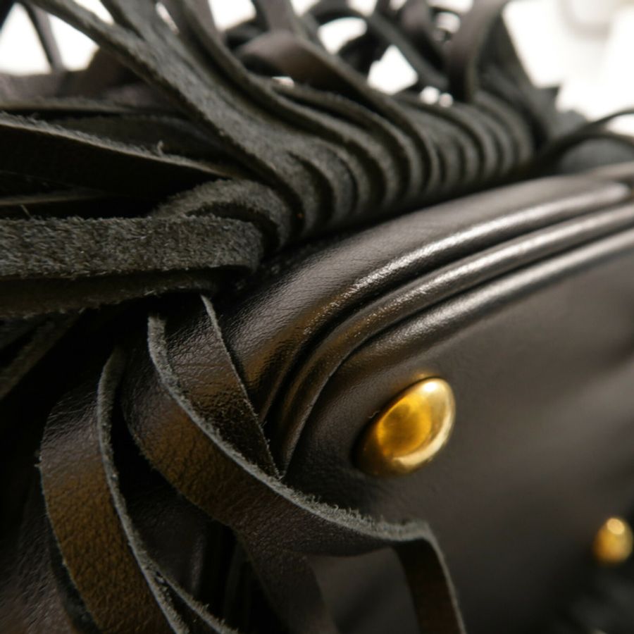 SAINT LAURENT 牛皮皮革Emmandle Fringed Bag手挽肩背兩用袋-11