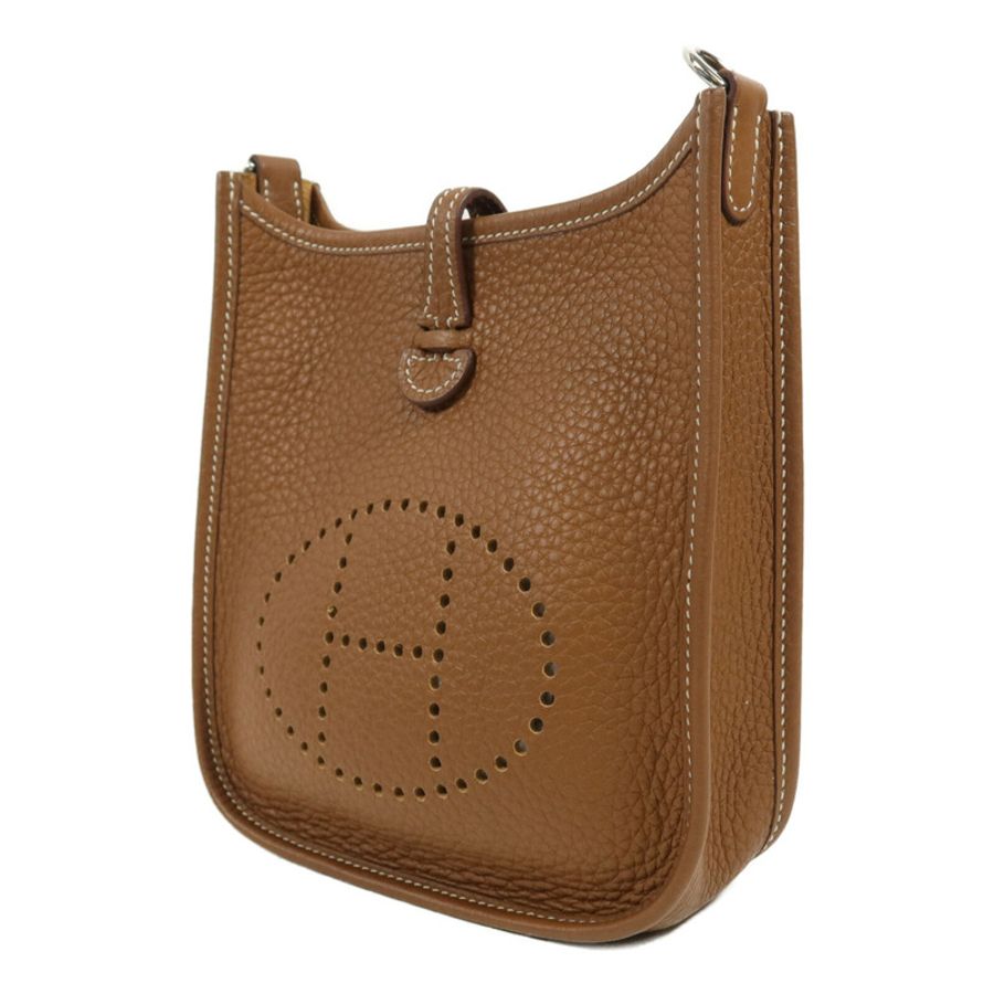 HERMES Clemence皮革Evelyne TPM肩背袋Gold-2