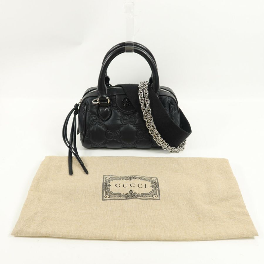 GUCCI 牛皮皮革Matelasse Mini Bag手挽肩背兩用袋-16