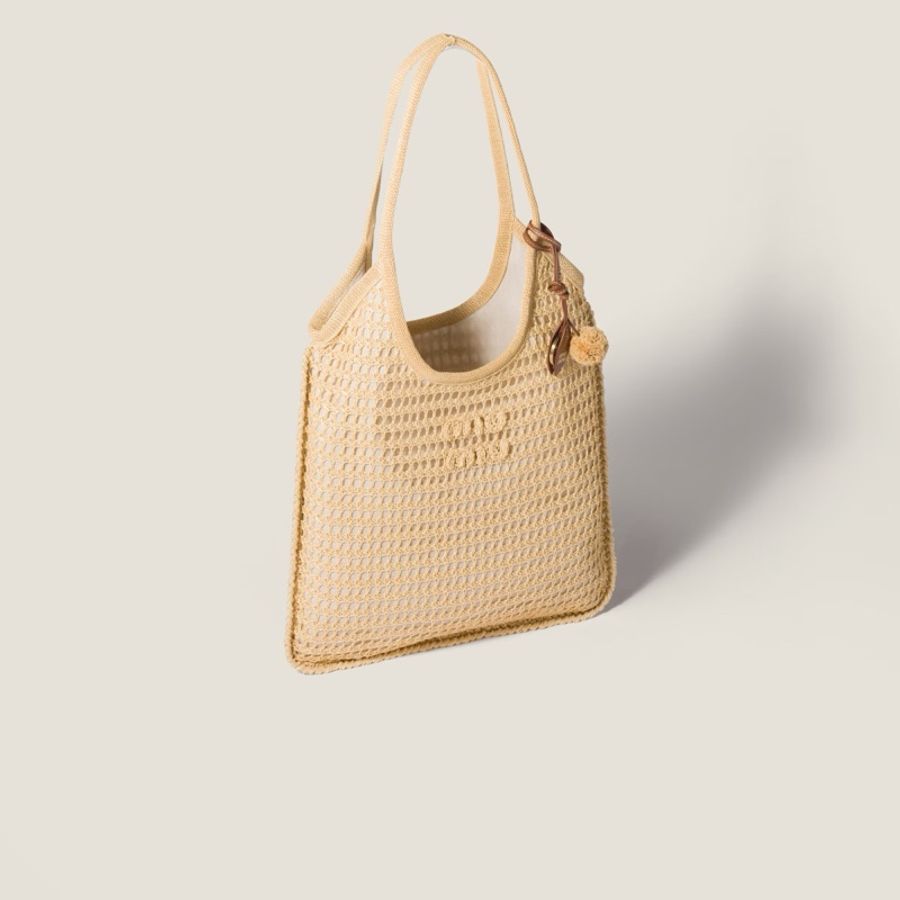 Miu Miu 女士 Ivy 鈎針編織手提包均碼碼常規、35cm*40cm-1