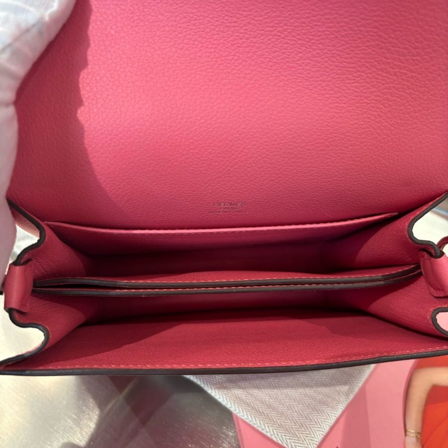 Hermes roulis mini 豬鼻子19 8W唇膏粉銀扣 ec皮-9
