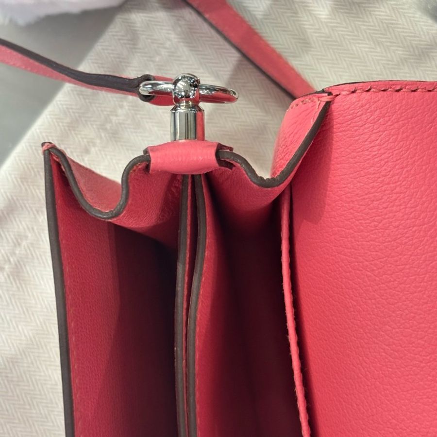 Hermes roulis mini 豬鼻子19 8W唇膏粉銀扣 ec皮-11