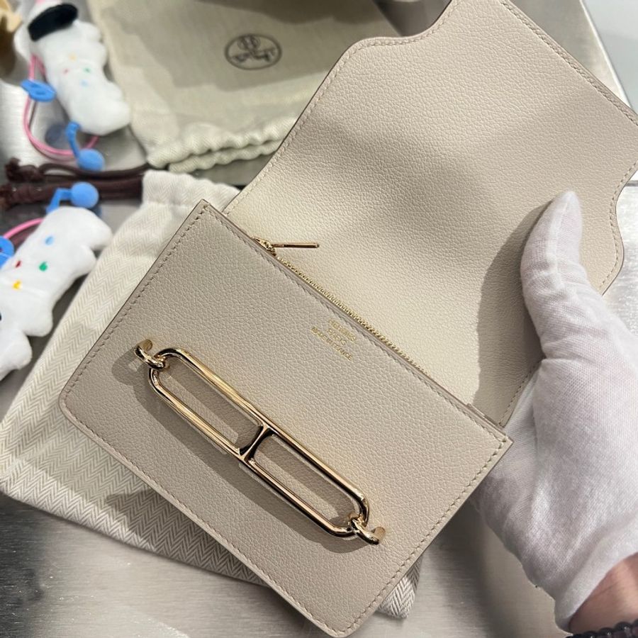 Hermes roulis slim錢包 冰川白金扣 ec皮 U刻-6