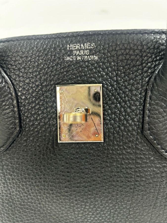 Hermes愛馬仕 Birkin35 黑銀 Togo皮 O刻印 2011年包,有鎖、鑰匙,圖片實拍,已過檢。-2