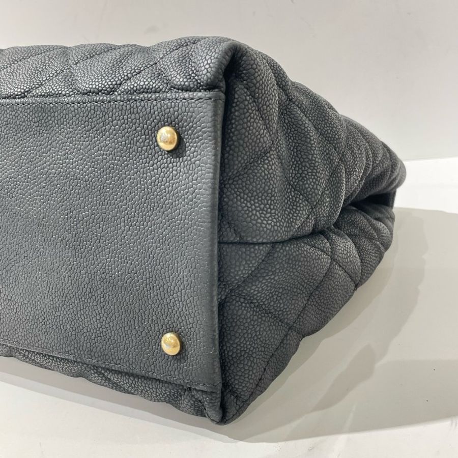 Chanel 黑金荔枝紋牛皮2way托特包-6