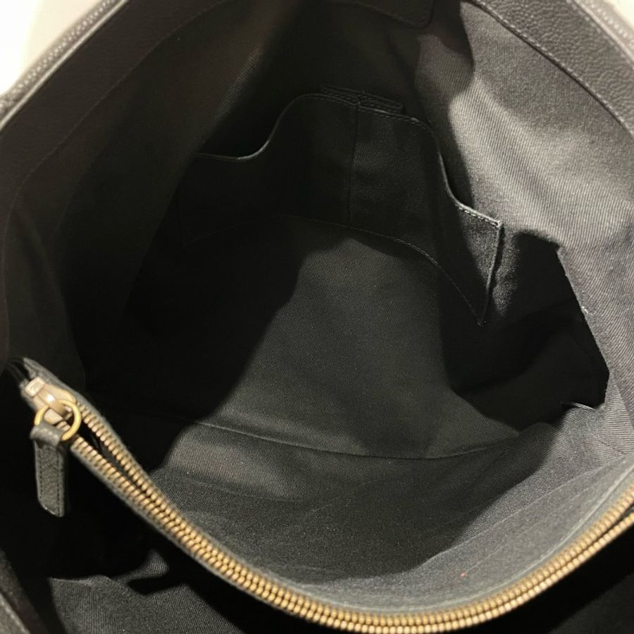 Chanel 黑金荔枝紋牛皮2way托特包-7
