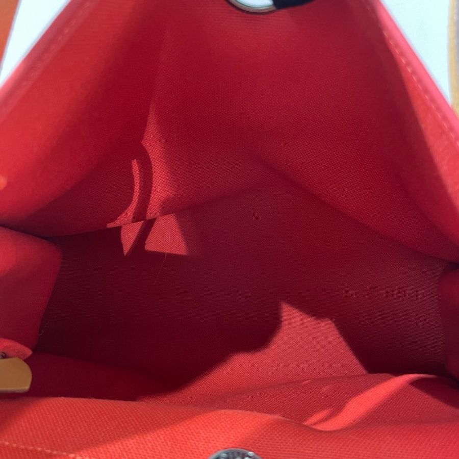 Hermes愛馬仕 herbag31 紅色棕皮銀扣 A刻 帆布拼皮-5