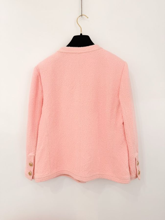 Chanel圓領金扣tweed外套-9