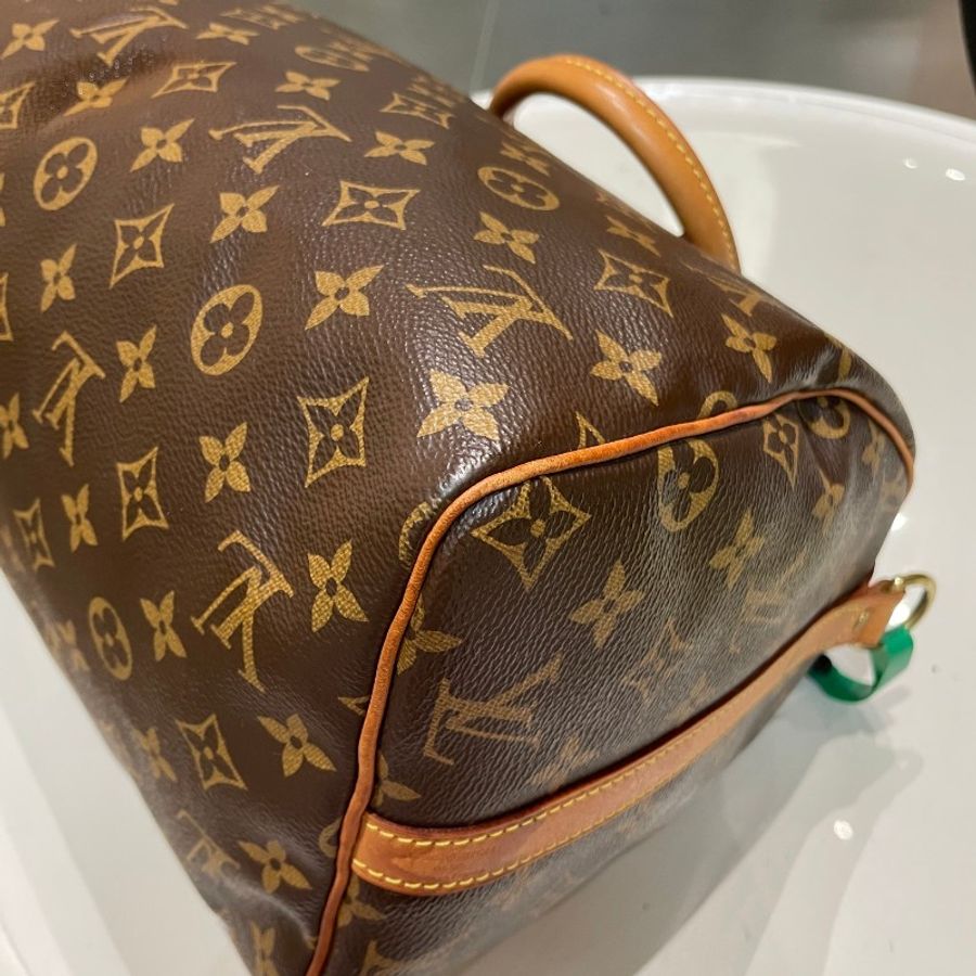 LV路易威登Speedy30老花肩带款斜挎包30*22*17-17
