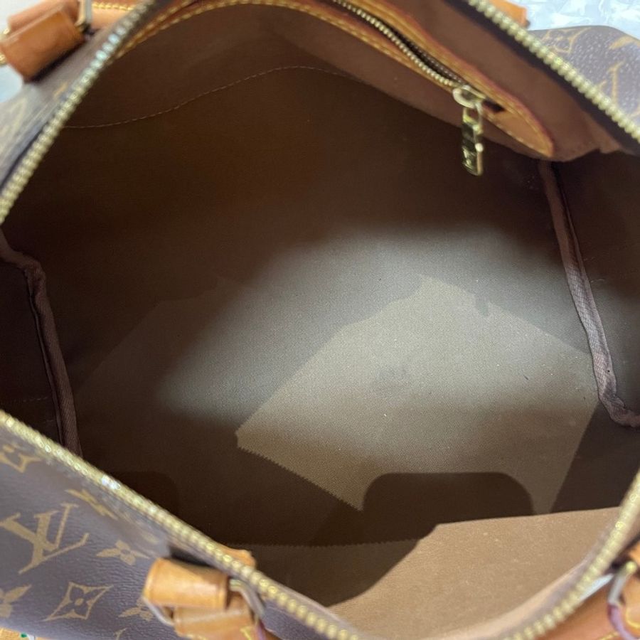 LV路易威登Speedy30老花肩带款斜挎包30*22*17-24
