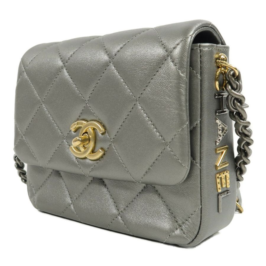 CHANEL 牛皮皮革Chain Shoulder鏈帶肩背袋-2