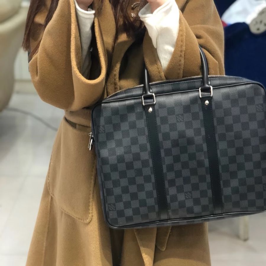 LV Damier Graphite 黑色棋盤格 公事包 手提包 電腦包-2