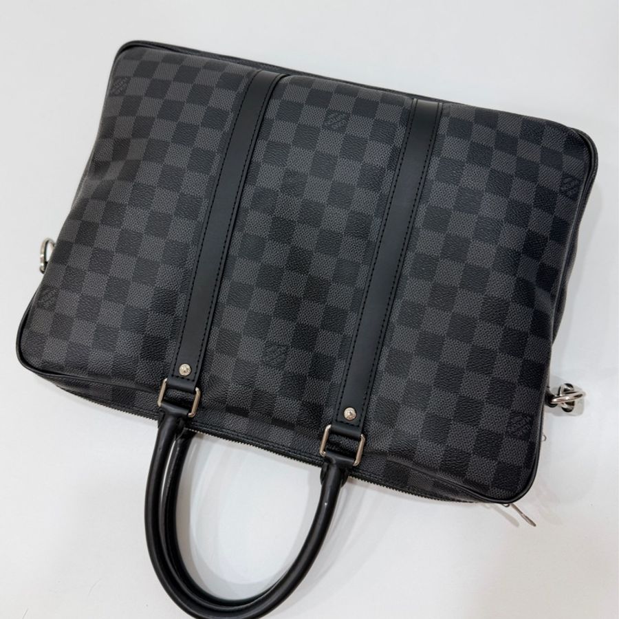 LV Damier Graphite 黑色棋盤格 公事包 手提包 電腦包-8