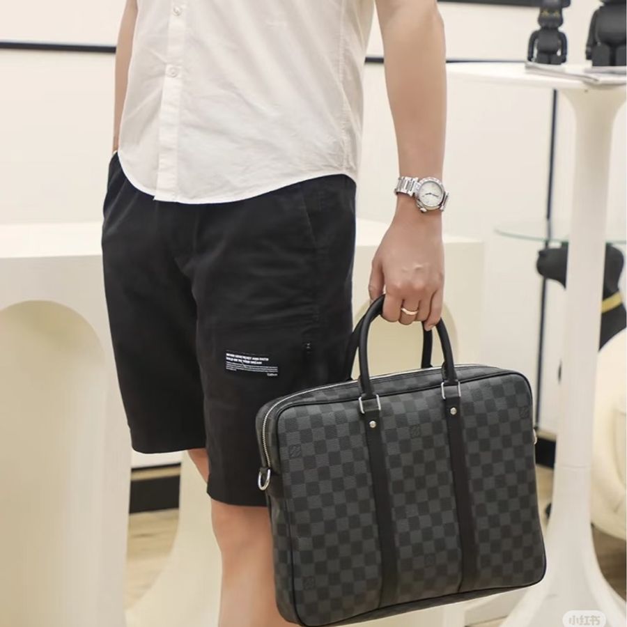 LV Damier Graphite 黑色棋盤格 公事包 手提包 電腦包-11