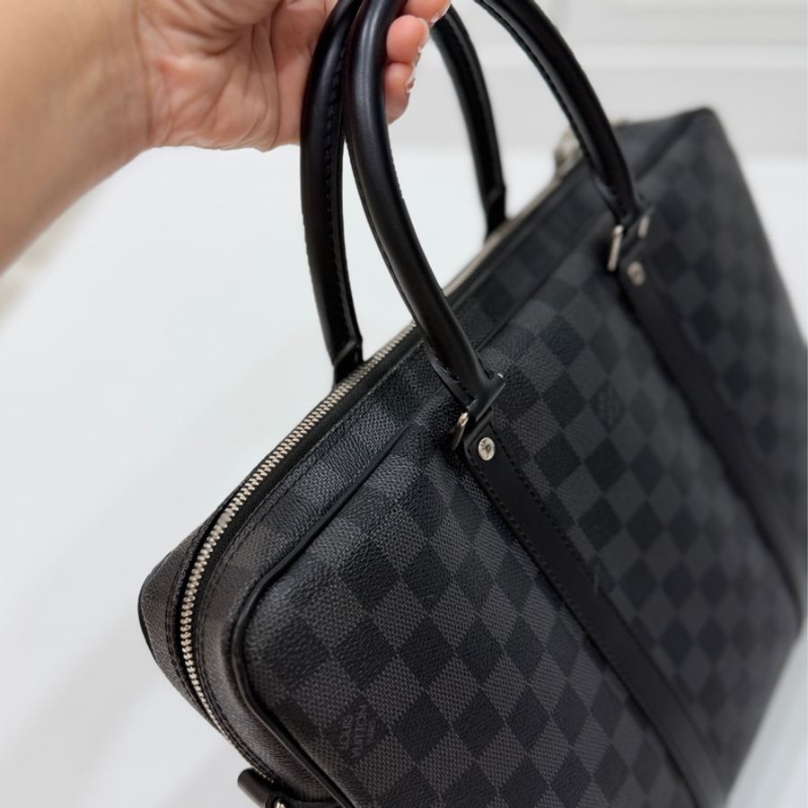 LV Damier Graphite 黑色棋盤格 公事包 手提包 電腦包-19