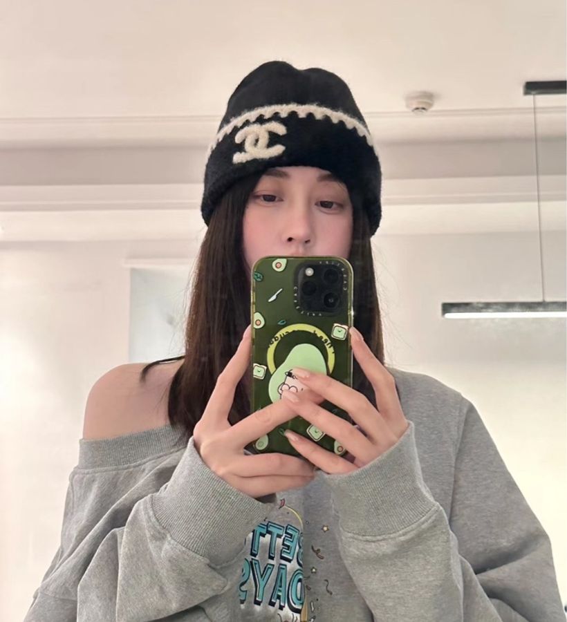 💖Chanel CC logo 黑色 毛帽 冷帽💖 全新全配-4