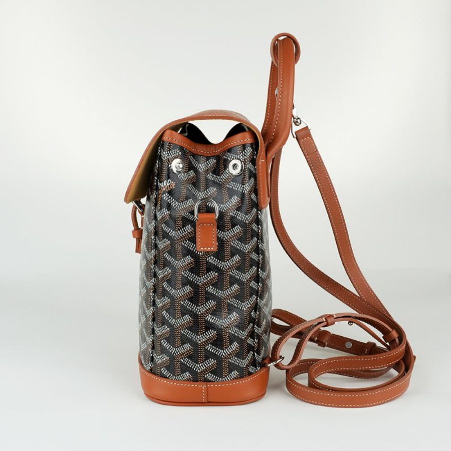 GOYARD 高雅德 Alpin Mini 後背包 棕色 經典老花帆布/皮革 雙肩包/旅行包|KÉSH 凱仕精品-4