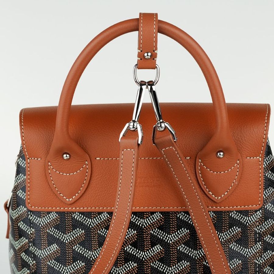 GOYARD 高雅德 Alpin Mini 後背包 棕色 經典老花帆布/皮革 雙肩包/旅行包|KÉSH 凱仕精品-6