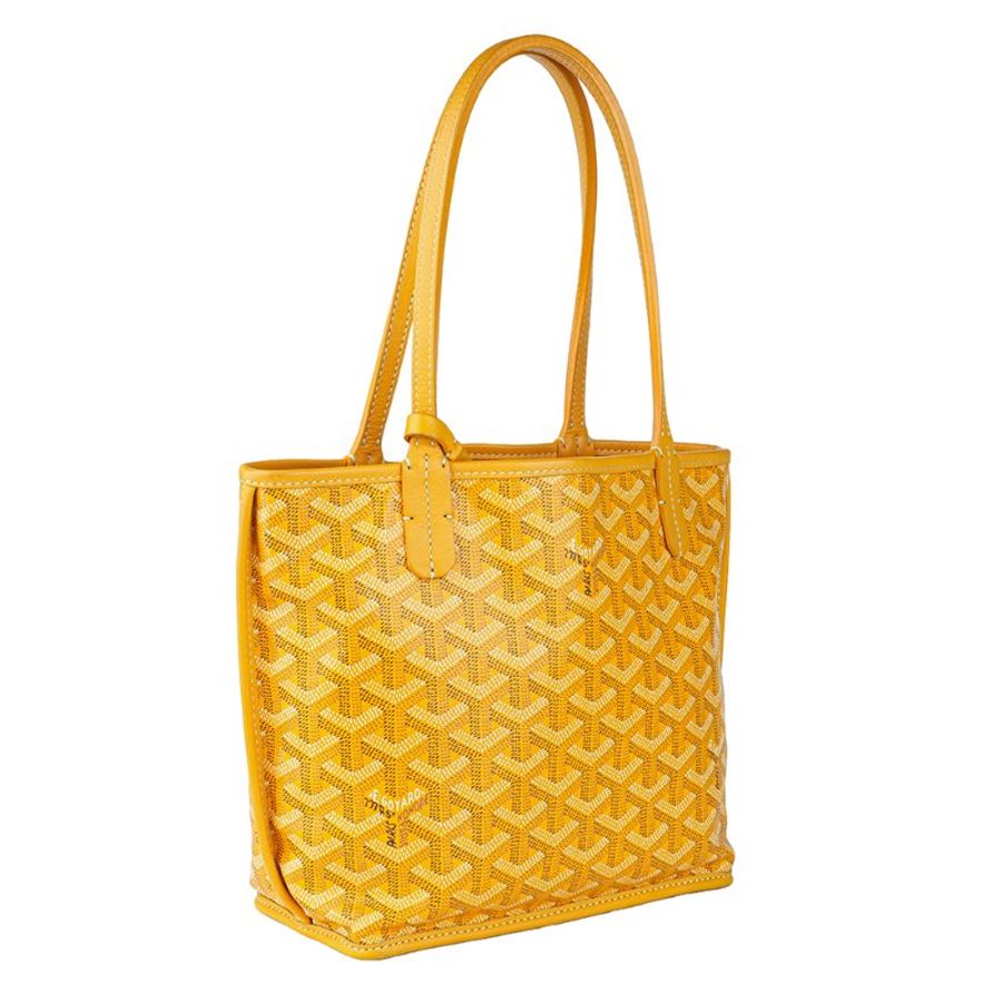 GOYARD 高雅德 Anjou Mini 托特包 亮黃色 雙面老花子母包 帆布/牛皮 手提肩背包｜KÉSH 凱仕精品-3